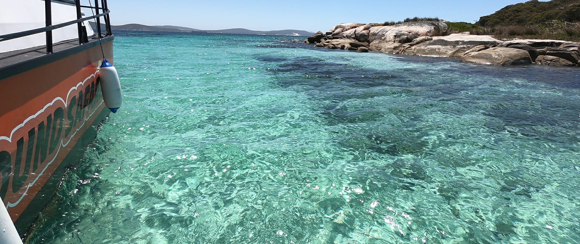 The beautiful turquoise waters surrounding Mistaken Island