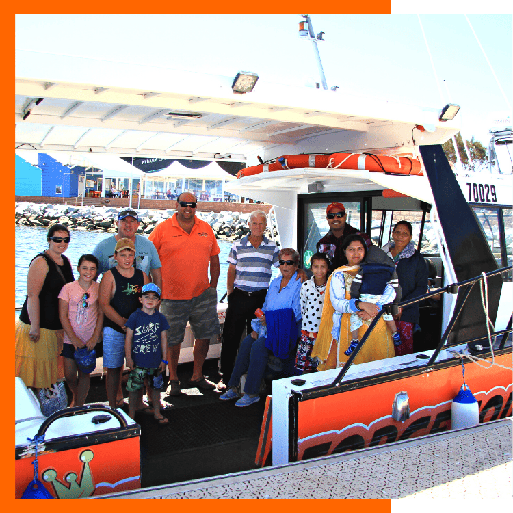 Guests looking forward to their King George Sound Safari on board the Young Salty Dog