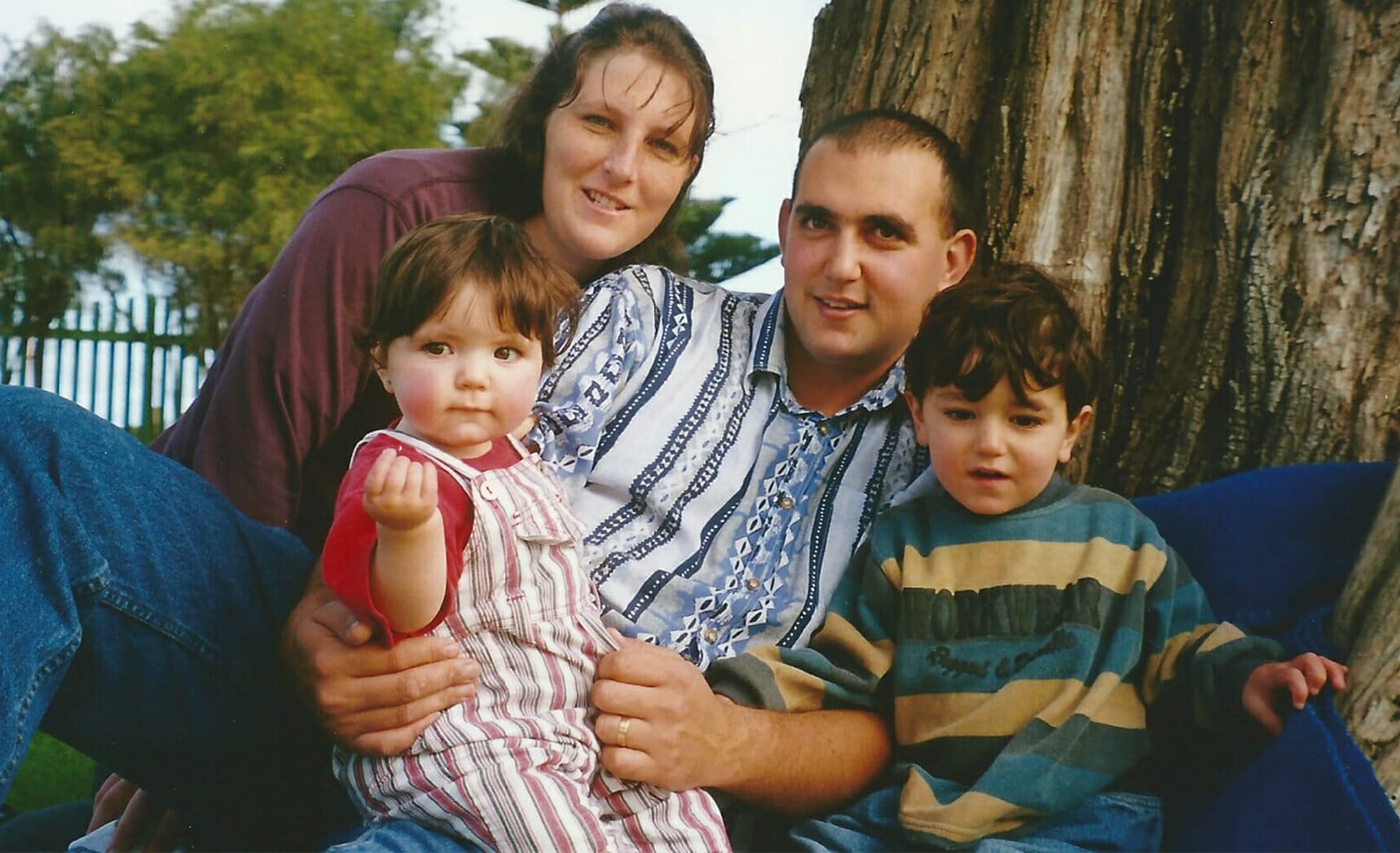 Early days: Sheryl and Mark Muscat with their daughter Ebony and son Jay
